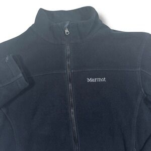 Marmot Mock Neck Men's XL‎ Black Fleece Full Zip Sweatshirt Winter Outdoor